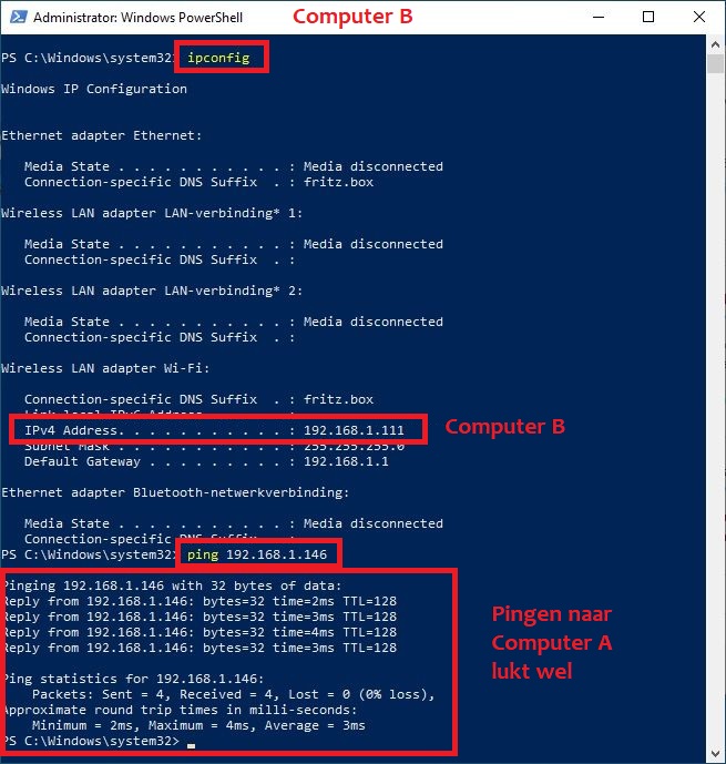 ping loopback general failure