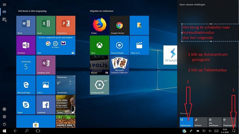 Brandewijn Kardinaal aangrenzend Tablet modus, Windows 10 Help