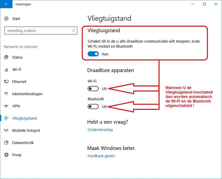 Maestro Loodgieter Concurrenten Vliegtuigstand in- of uitschakelen, Windows 10 Help